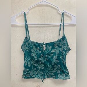 New York & Company Teal Floral Camisole